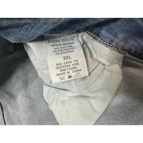 Judy Blue Denim Blue Jean Shorts Women 3XL Plus Size Summer Travel Comfy Stretch - Picture 3 of 10